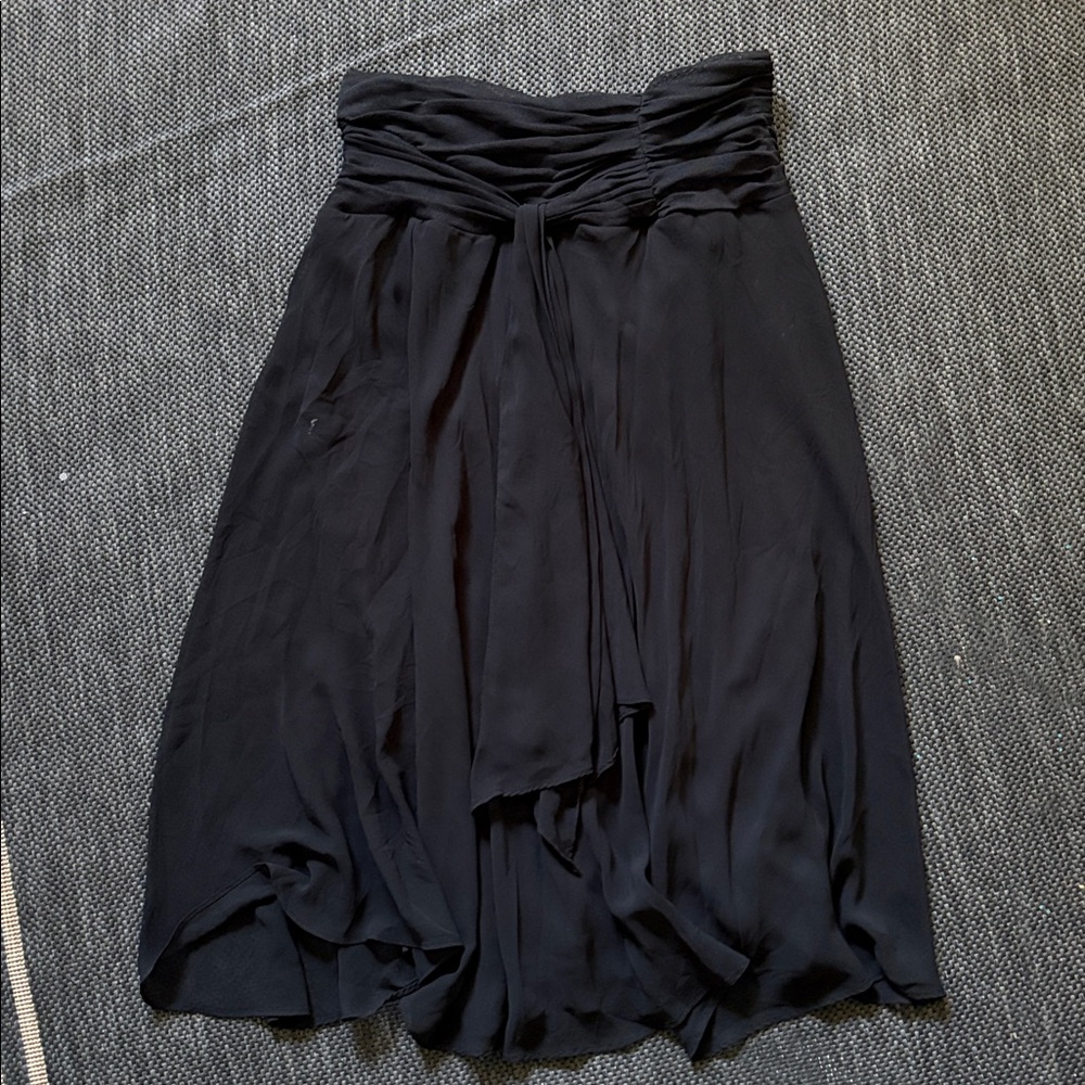 Y2K Sheer Black Chiffon Overlay Pants Ruffle Wide Leg Witchy Glam - Picture 2 of 9